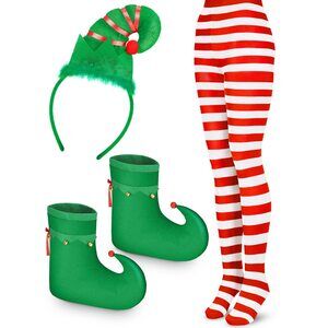 9118 3 Pcs Christmas Elf Costume Accessoriess Set Include